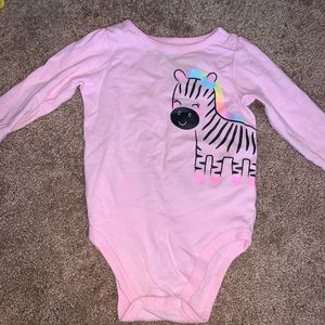 Girl’s Zebra Long Sleeve Onesie